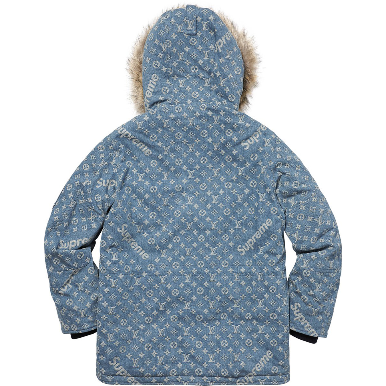 Louis Vuitton/Supreme Jacquard Denim N-3B Parka view 3